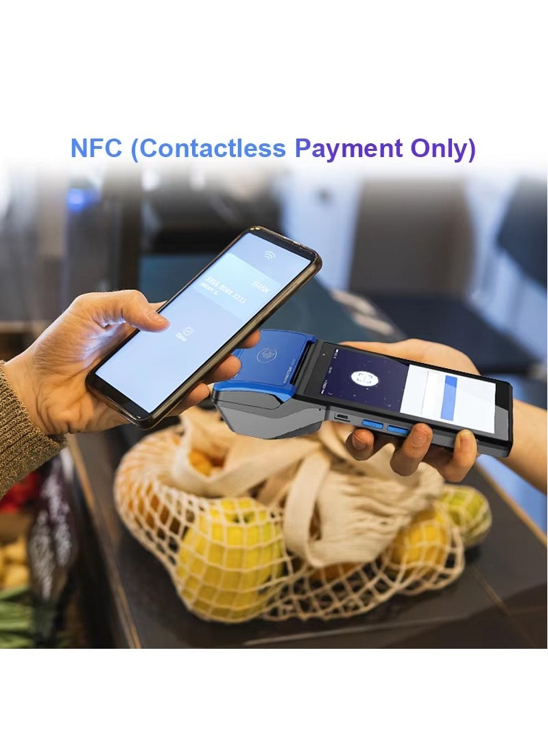 كينجتوب - طابعة إيصالات POS PDA محمولة 58 مم، طابعة ورقية حرارية عالية السرعة، محطة POS الذكية، مسح جهاز POS للرموز الشريطية 1D/2D/QR، نظام POS مع NFC/2G/3G/4G/WiFi/BT (متضمن 3 لفات من الورق الحراري) - Image 1