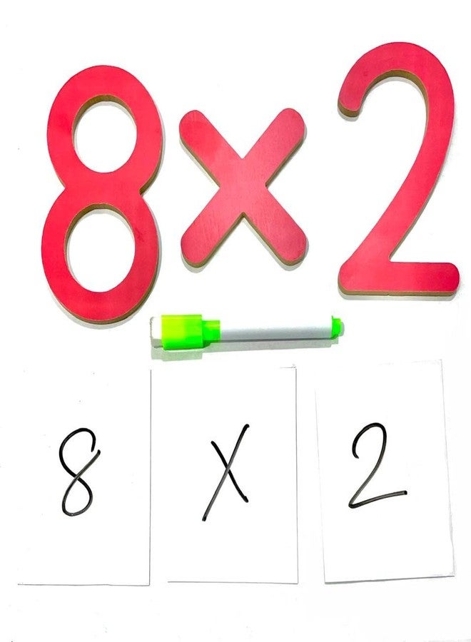 Nerdnerdy Wooden Math Signs Set and Numbers/Preschool 3-4yrs/ Training Videos by Experts to use in Multiple Ways to Teach Different Concepts/woode Math kit - Image 4