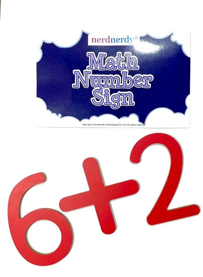 Nerdnerdy Wooden Math Signs Set and Numbers/Preschool 3-4yrs/ Training Videos by Experts to use in Multiple Ways to Teach Different Concepts/woode Math kit - Image 1