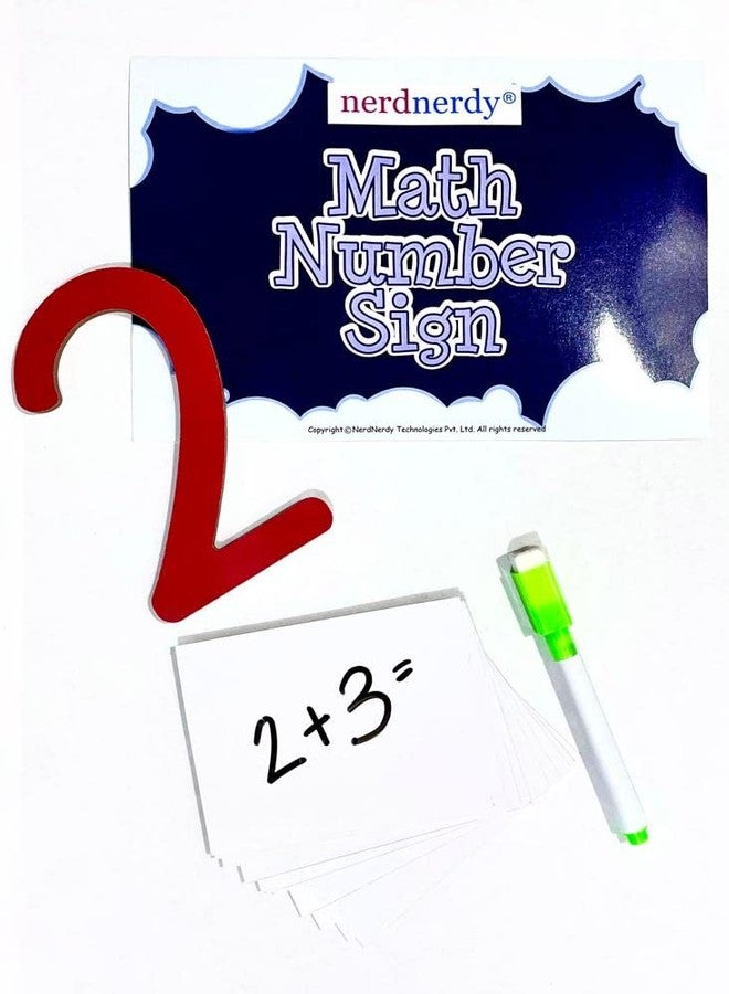 Nerdnerdy Wooden Math Signs Set and Numbers/Preschool 3-4yrs/ Training Videos by Experts to use in Multiple Ways to Teach Different Concepts/woode Math kit - Image 3