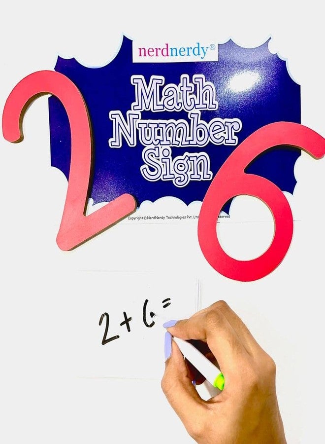 Nerdnerdy Wooden Math Signs Set and Numbers/Preschool 3-4yrs/ Training Videos by Experts to use in Multiple Ways to Teach Different Concepts/woode Math kit - Image 2