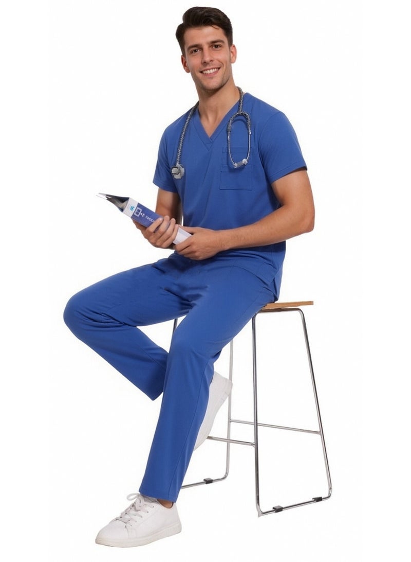 Joychic Womens Men Medical Scrubs Set Unisex Scrub Top and Scrub Pant Set Medical Uniform Scrubs Medical Uniform Set - Image 2