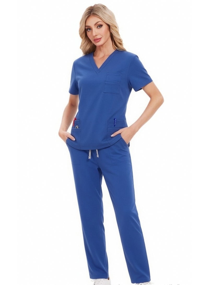 Joychic Womens Men Medical Scrubs Set Unisex Scrub Top and Scrub Pant Set Medical Uniform Scrubs Medical Uniform Set - Image 3