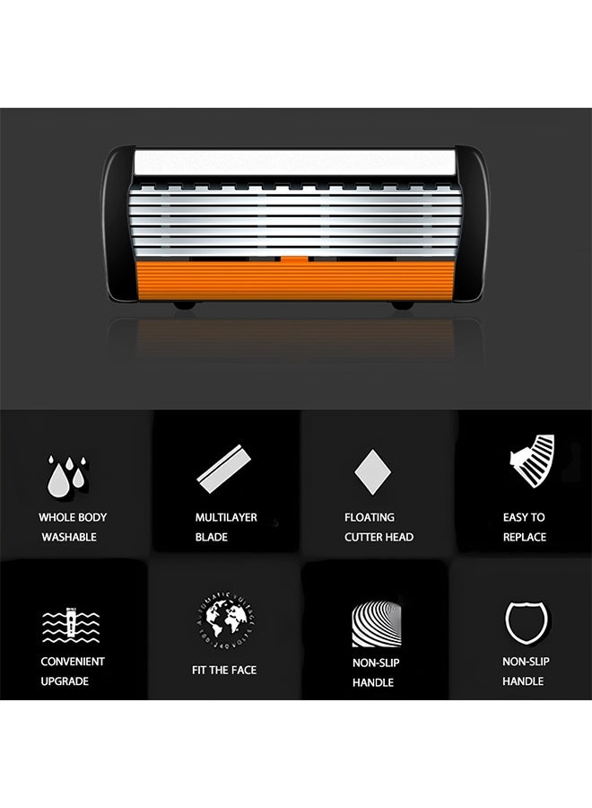 يالونج مجموعة ماكينة حلاقة رجالية برؤوس قابلة للاستبدال 24 شفرة من الفولاذ المقاوم للصدأ وشفرتين حلاقة تشذيب اللحية والشارب بشكل مثالي، هدية رائعة - Image 4