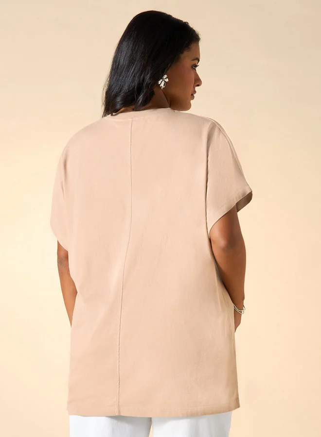 أولا بوبكن تيشيرت مطرز بالزهور مقاس كبير من أولا بوبكن