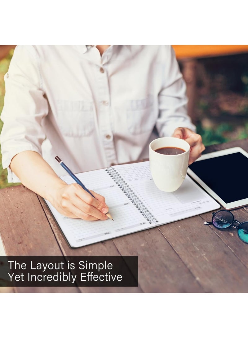 JoyousSto Weekly Planner Undated, A5 To Do List Notebook Weekly Goals Schedule Planner Daily Planner Notebook Weekly Goals Planner for Work & Personal Life(Black) - Image 2