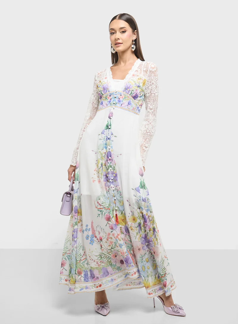 ELLA Floral Lace Maxi Dress