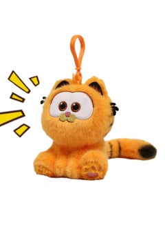 10cm Orange Cat Family Sitting Cat Pendant (Pinch And Call) Keychain Plush Doll Backpack Accessories Bag Pendant Cartoon Bag Accessories Doll Gift