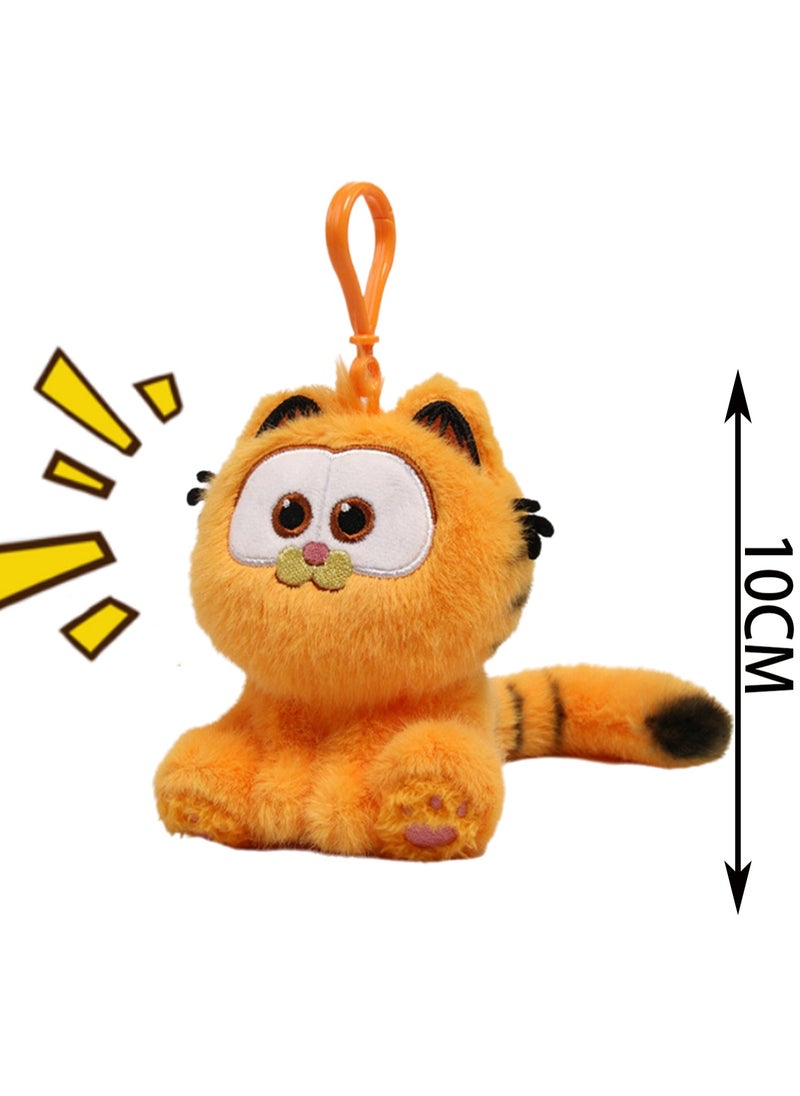 Generic - 10cm Orange Cat Family Sitting Cat Pendant (Pinch And Call) Keychain Plush Doll Backpack Accessories Bag Pendant Cartoon Bag Accessories Doll Gift - Image 1