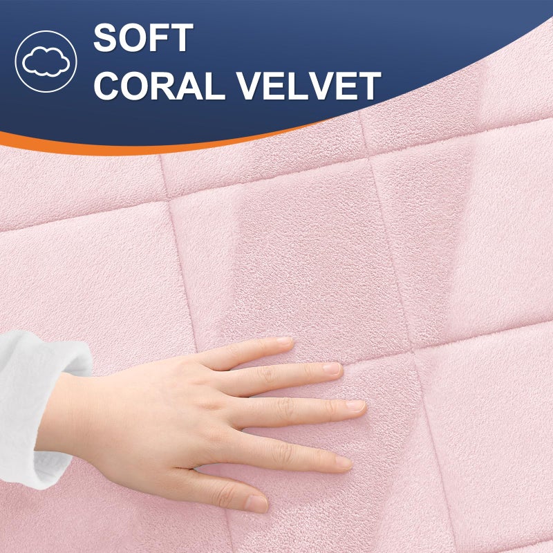 OLANLY Memory Foam Bath Mat 36x24  Ultra Soft and Absorbent Bathroom Mat  Machine Washable Bathroom Rugs  Comfortable  Thick Bath Rugs Carpet for Bathroom Floor  Tub and Shower  Pink - Image 4