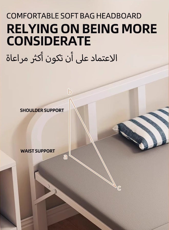 WAKYME Folding Bed 190x80cm, Hardboard Single Bed, Converts to Double, Sturdy & Portable – Ideal for Guests, Caregivers, Rentals & Small Homes! - Image 4