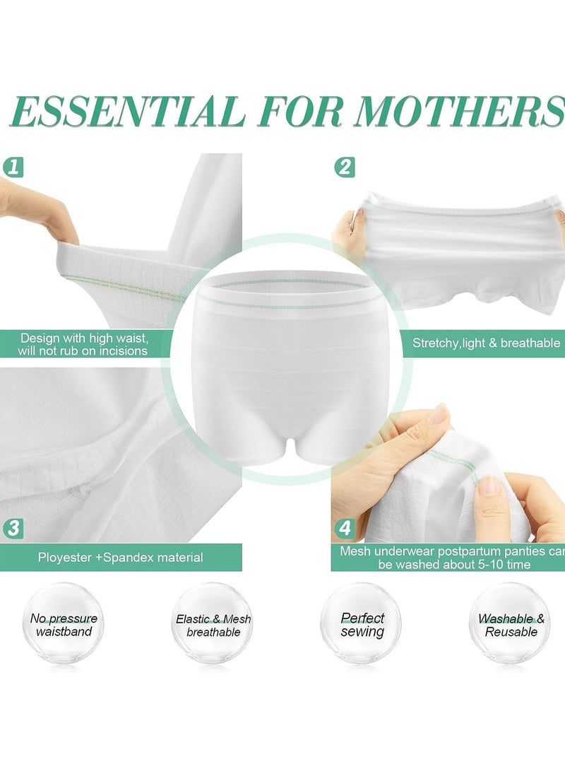 VIUAUAX Disposable Maternity Postpartum Panties, High Waist Breathable Mesh Panties C Section, Maternity Underwear Postpartum Hospital Recovery Maternity Briefs for Women, 8 Pcs - XL Size - Image 2