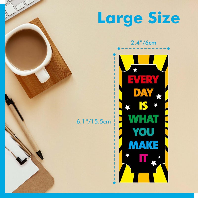 Gethelud 120 PCS Motivational Bookmarks, 30 Designs Double Sided Printing Paper Bookmarks Inspirational Book Markers with PET Film for Primary Middle High Reading Students, Book Lovers (2.4â€ x 6.1â€) - Image 3