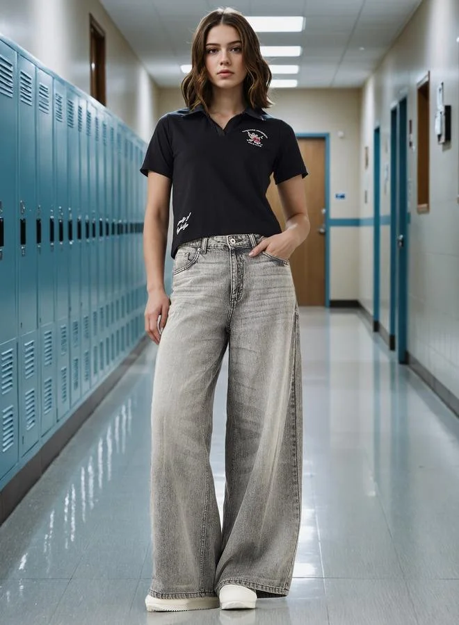 اس بي كاركترز تيشيرت بولو قصير مطرز بشعار جامعة كامبريدج