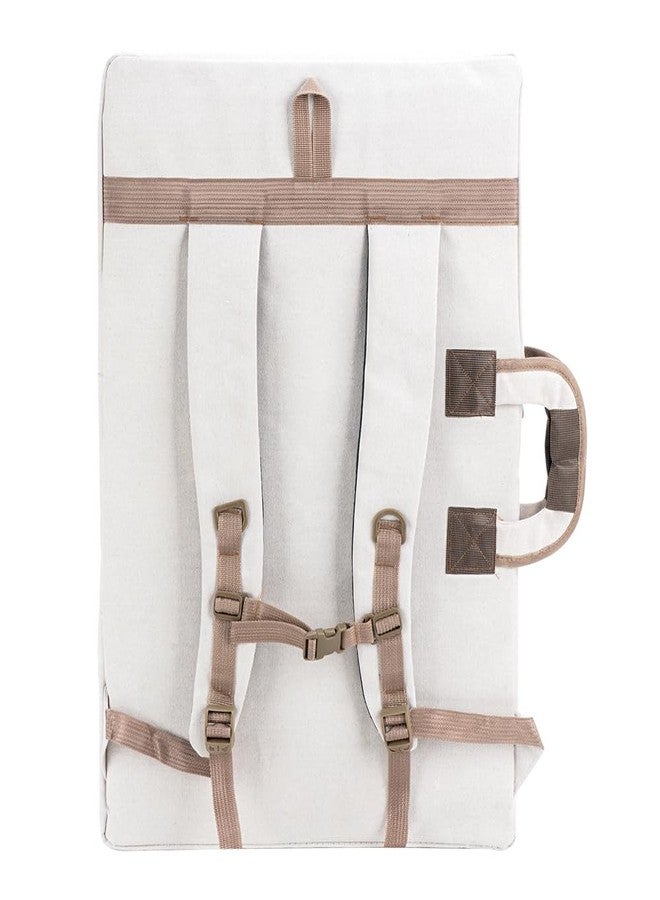 TRANSON Art Portfolio Case Artist Backpack Canvas Bag Large 26” x 19.5” White - Image 5