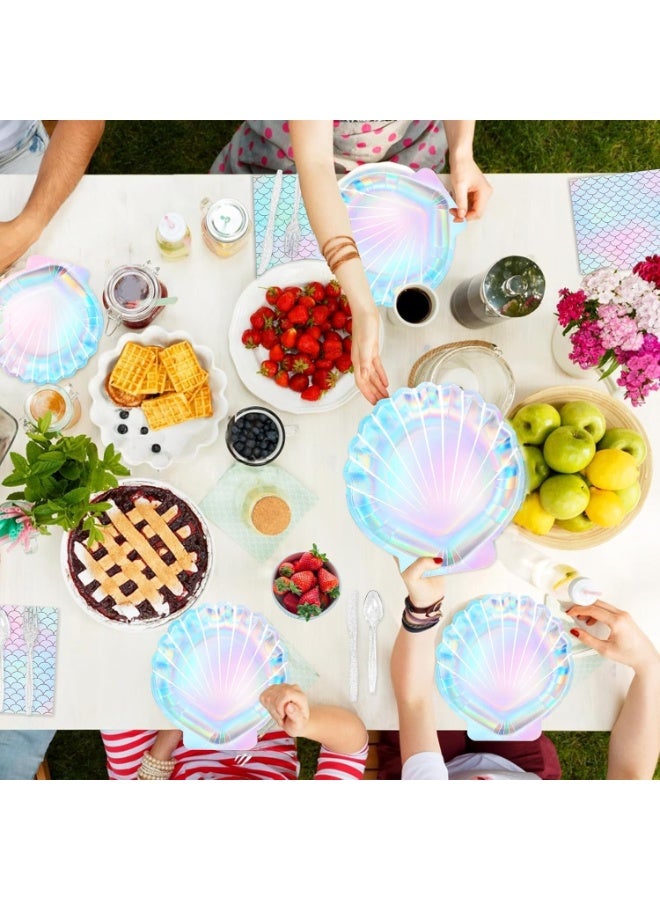 Party Supplies 144 Pieces, Dinnerware Set for 24 People, Includes 7in 9in Plates Cups Knives Forks Spoons Napkins  for Birthday Wedding Picnic - Image 4