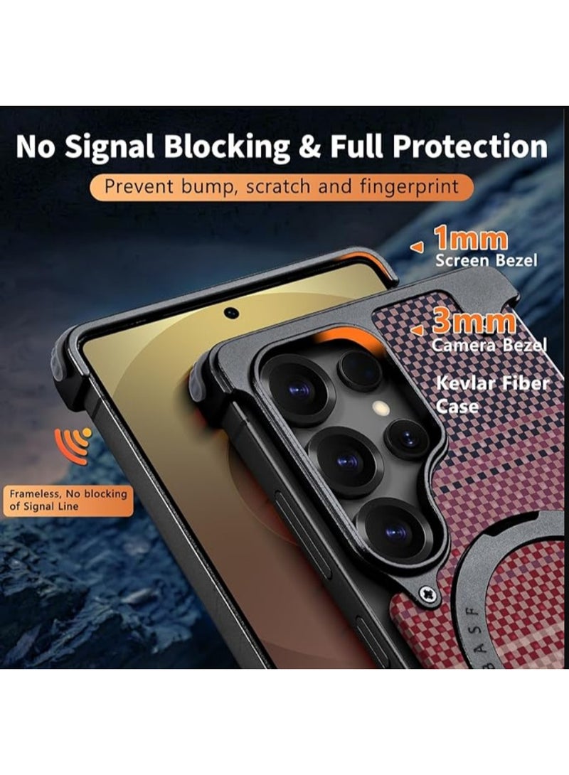 OATSBASF Case for Samsung Galaxy S26 Ultra, Slim Protective Shock with Aramid Fiber Magsafe Compatible Case, Sleek Minimalist Metal Aluminum Shells with Built-in Kickstand, Sunset theme | WIDGETS MATRIX - Image 3