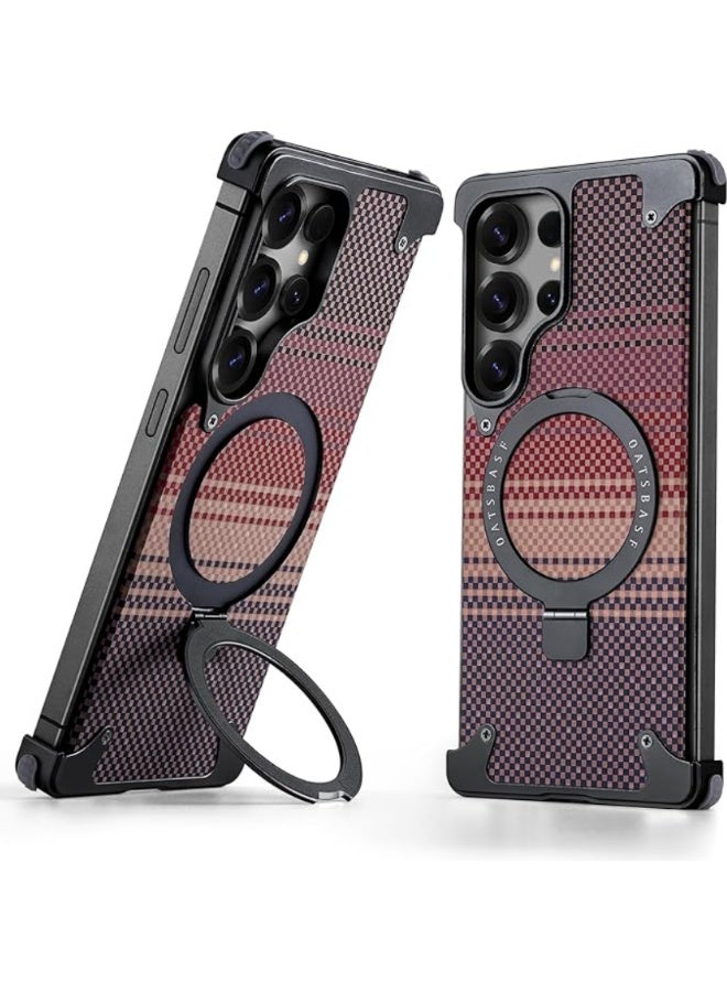 OATSBASF Case for Samsung Galaxy S26 Ultra, Slim Protective Shock with Aramid Fiber Magsafe Compatible Case, Sleek Minimalist Metal Aluminum Shells with Built-in Kickstand, Sunset theme | WIDGETS MATRIX - Image 1