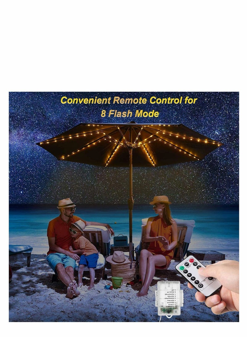 Generic Patio Umbrella Lights Solar Powered Outdoor 8 Modes Light Waterproof Pole for Camping Tents  - Image 5