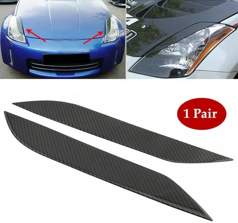 DEMULAX Carbon Fiber Headlight Eyebrow Trim for Nissan 350Z - Image 5