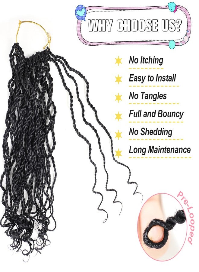 Violet Wavy Senegalese Twist Crochet Hair for Black Women 8 Inch Short Kids Crochet Hair with Curly Ends 8 Packs Curly Crochet Hair Pre Looped Crochet Braids 120 Strands Kinky Twist Hair(1B) - Image 4