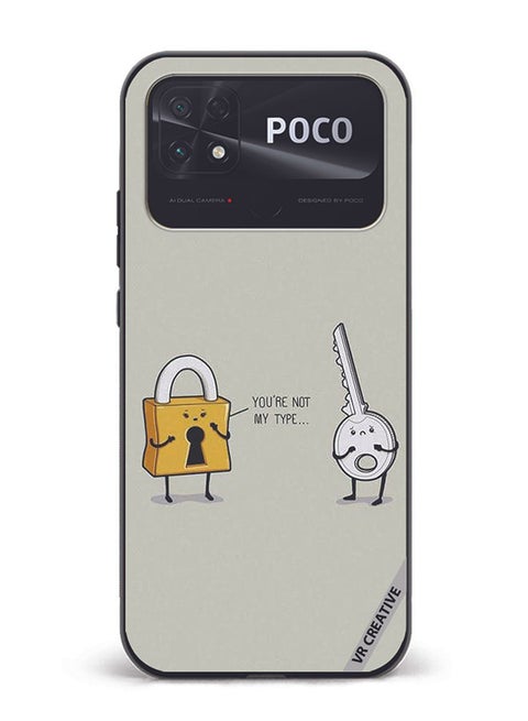 Protective Case Cover For Xiaomi Poco C40 You Are Not My Type Design Multicolour