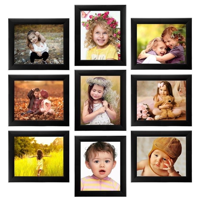 CLASSIC SET OF 9 INDIVIDUAL PHOTO FRAMES 98X10 INCH A62A BLACK