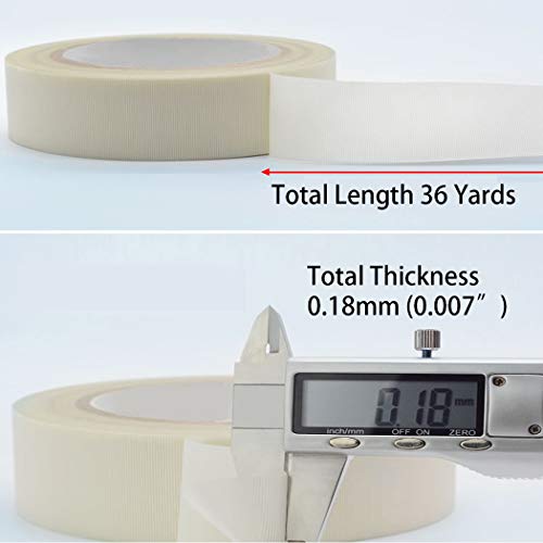 APT Advanced Polymer Tape شريط لاصق كهربائي من قماش الزجاج APT، شريط تغطية بدرجة حرارة عالية، 260°C. معتمد من UL، شريط مقاوم للحرارة باللون الأبيض. مثالي للكهرباء من الفئة H، الطلاء بالبودرة، والتفجير بالرمل (1/2" x 54 قدم) - Image 5