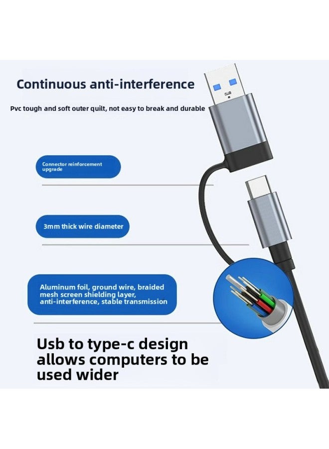 Type-c Docking Station 8-in -1 Multifunctional USB3.0 Docking Station 100 Megabit Network Port USB Splitter With Card Reader-Color:[type-c Head] Six-in-one  - Image 5