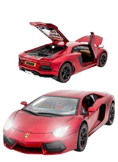die cast 1:18 Lamborghini Aventador LP 700-4, Luxury Car Alloy Metal Pull Back Die-Cast Car Scale Model Pullback, with Sound Light Mini Auto Toy - Best Gifts For Collectables Cars (Red)  - Image 1