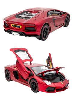 die cast 1:18 Lamborghini Aventador LP 700-4, Luxury Car Alloy Metal Pull Back Die-Cast Car Scale Model Pullback, with Sound Light Mini Auto Toy - Best Gifts For Collectables Cars (Red)  - Image 2
