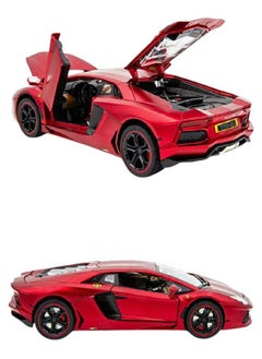 die cast 1:18 Lamborghini Aventador LP 700-4, Luxury Car Alloy Metal Pull Back Die-Cast Car Scale Model Pullback, with Sound Light Mini Auto Toy - Best Gifts For Collectables Cars (Red)  - Image 3