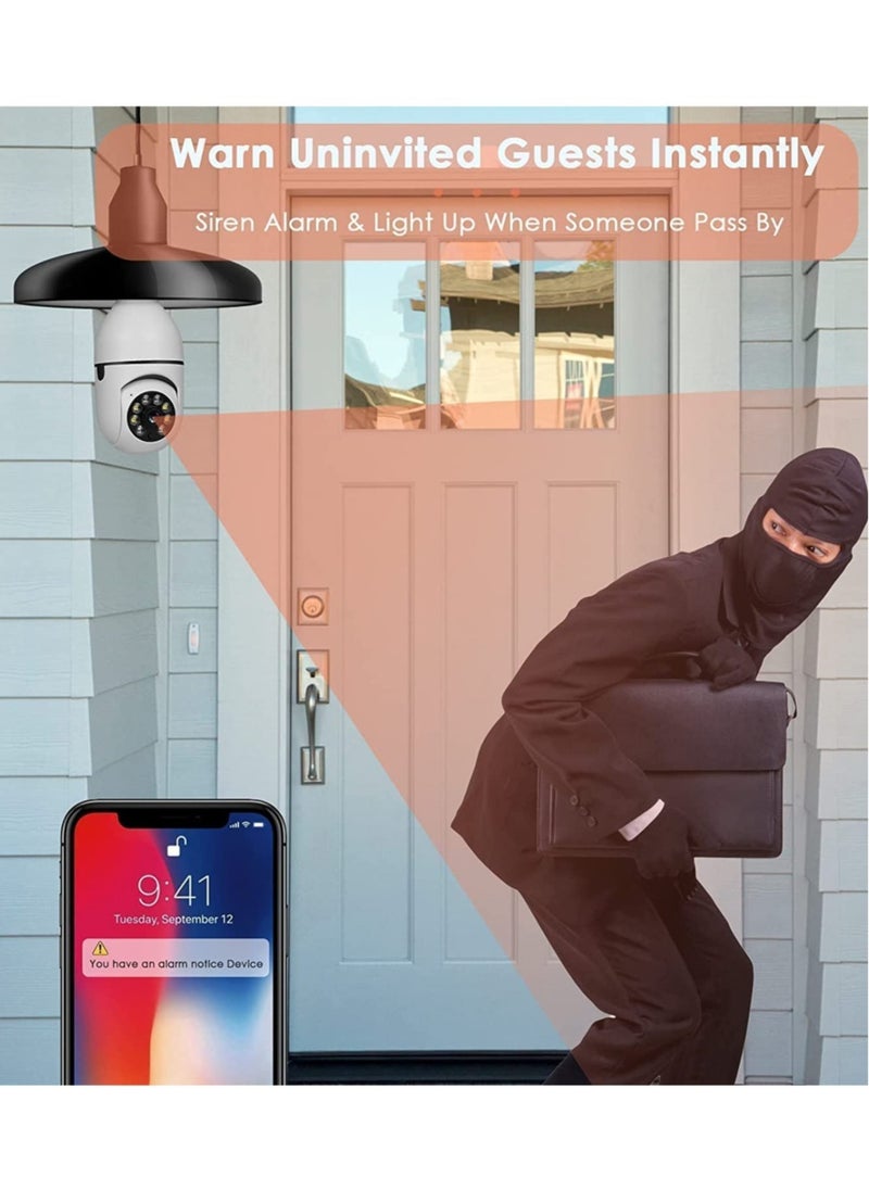 ELTRAZONE - 360 Degree Security Cameras Wireless Outdoor, 2.4GHz & 5G WiFi Light Bulb Camera, 1080p Wireless Cameras for Home Security, Indoor Security Camera System, Motion Detection, Two-Way Audio - Image 1