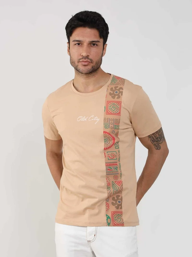 Mink Men's Slim Fit Patterned O-Neck Tshirt - 105314