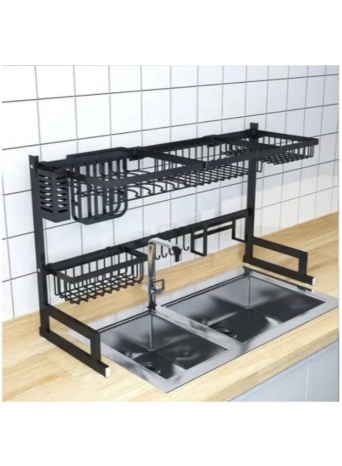Dish Drying Rack Over Sink Shelf for Kitchen Supplies Storage Counter Organizer Utensils Holder Stainless Steel Display- Kitchen Space Save Must-Have  - Image 4