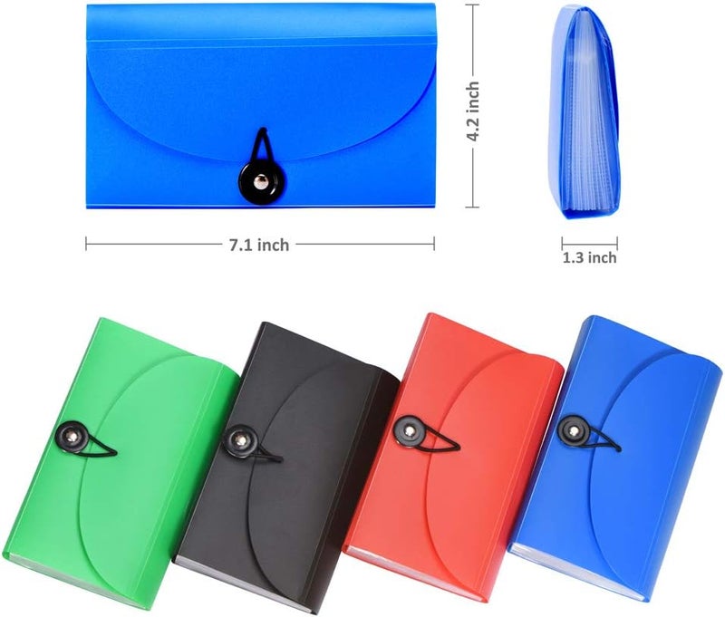 SEEKIND Expanding File Folders 4 Pack, 7.1" 4.2" Receipt Organizer Folder Accordion Folder Document with 13 Pocket for Office,Cards,Tickets-Water Resistant - Image 4