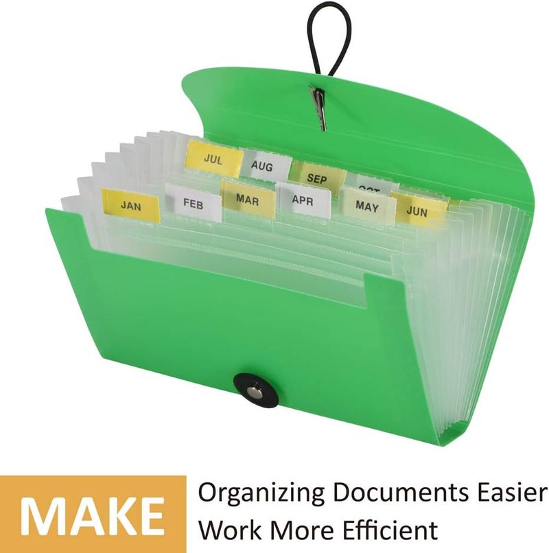 SEEKIND Expanding File Folders 4 Pack, 7.1" 4.2" Receipt Organizer Folder Accordion Folder Document with 13 Pocket for Office,Cards,Tickets-Water Resistant - Image 2