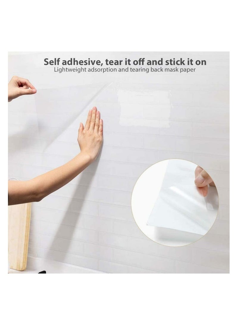 Wall Sticker White Contact Paper Decorative Self Adhesive Wallpaper Kitchen Backsplash Wall Protector Transparent Self Adhesive Sticker - Image 4