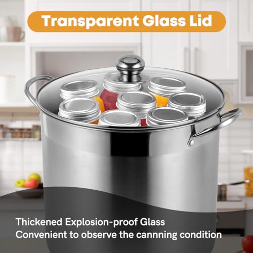BriSunshine 21.5 QT Stainless Steel Canning Pot with Lid, Rack & Canning Tools Set, Canning Supplies Kit Water Bath Canner for Beginner - Image 3
