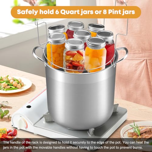 BriSunshine 21.5 QT Stainless Steel Canning Pot with Lid, Rack & Canning Tools Set, Canning Supplies Kit Water Bath Canner for Beginner - Image 2