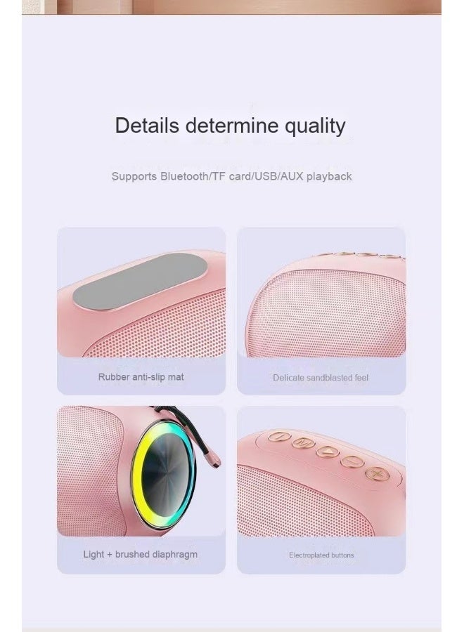 Loquat Wireless Bluetooth Speaker Atmosphere Light Outdoor Car Portable Mini Home Desktop Subwoofer Small Steel Cannon Sound - Image 2