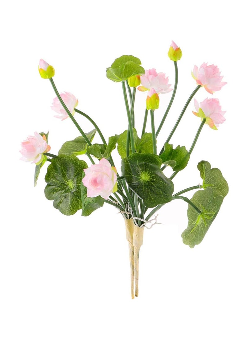 SYOSI - Lotus Flowers Artifical, 2Pcs Silk Flower Artificial Flowers, Wedding Flowers Floor Decor Fake Lotus Flower Decor, Mini Lotus Flower Arrangement Light Pink, Plants Floral Greenery Stems Fake Flower - Image 1