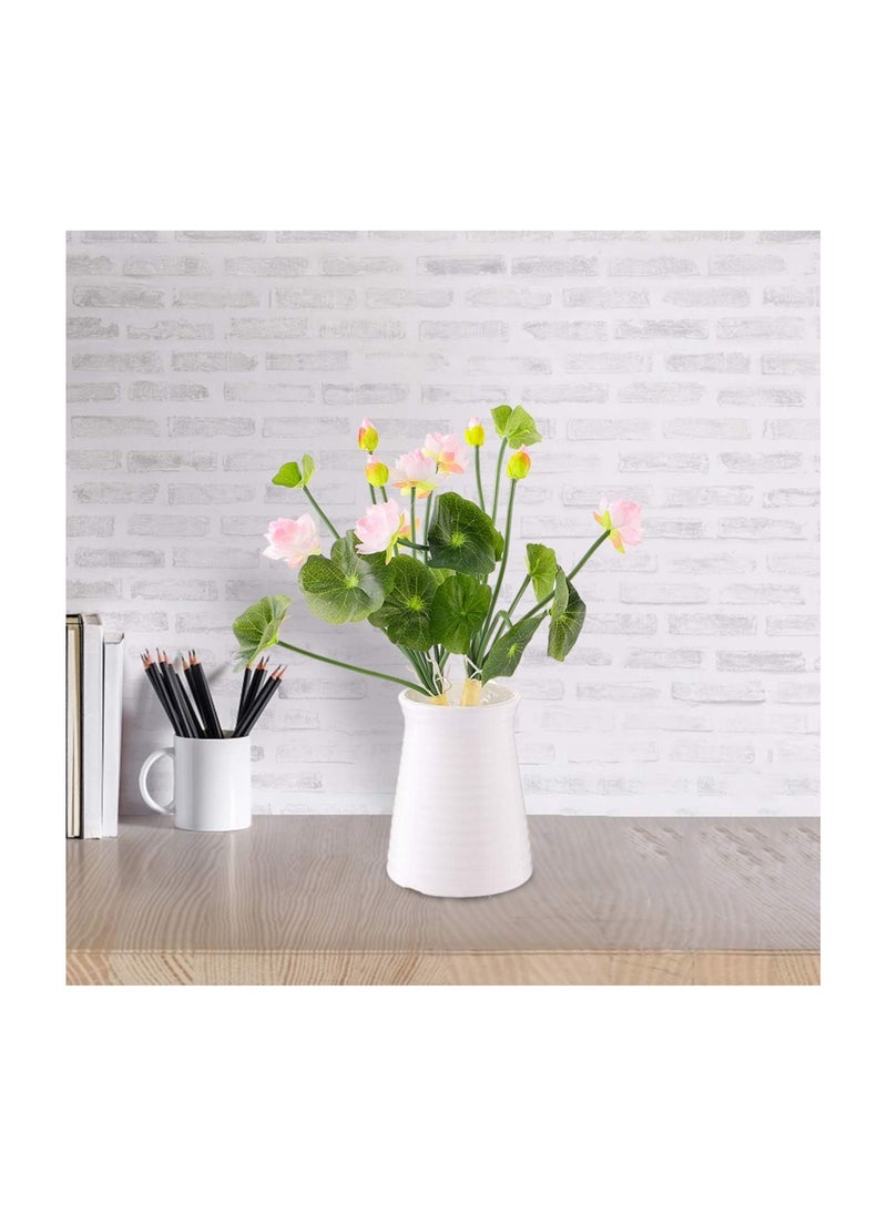 SYOSI - Lotus Flowers Artifical, 2Pcs Silk Flower Artificial Flowers, Wedding Flowers Floor Decor Fake Lotus Flower Decor, Mini Lotus Flower Arrangement Light Pink, Plants Floral Greenery Stems Fake Flower - Image 1