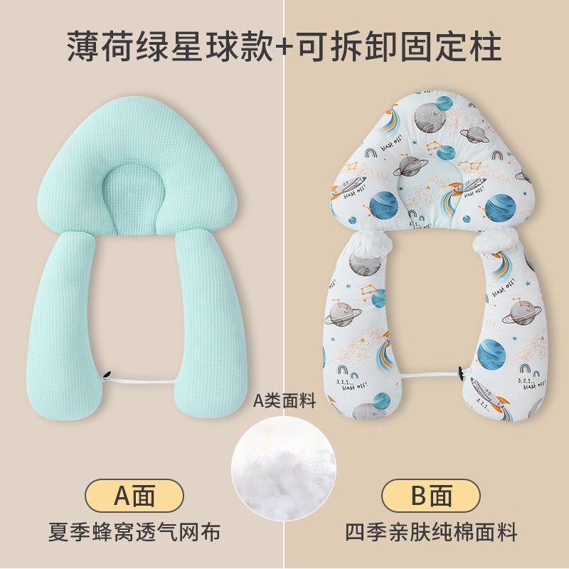 Baby Shaping Pillow Correction Correction Anti-Deviation Head Type Newborn Baby Comfort 0 To 6 Months 1 Year Old Summer Breathable - Image 1