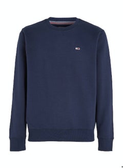 TOMMY JEANS Men's Flag Patch Fleece Sweatshirt, Navy  - Image 2