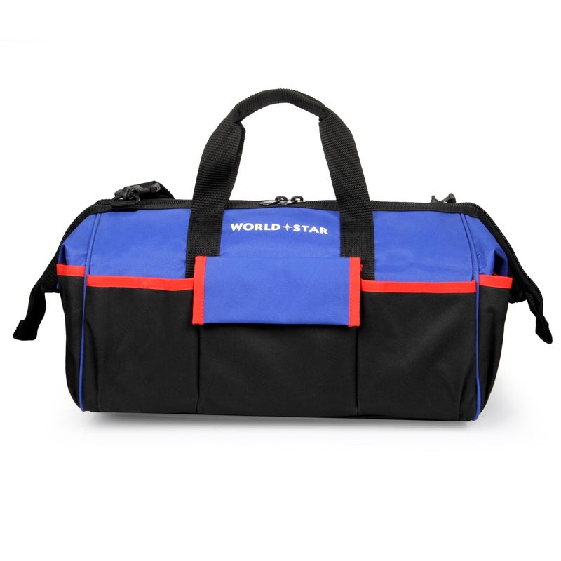 WORLD STAR Multipurpose Tools Storage Bag Water Resistant For Electrician Plumber Technician Household & Maintenance Personel | Portable Tool Bag Large-Capacity Material Non-Deformable (Blue) - Image 4