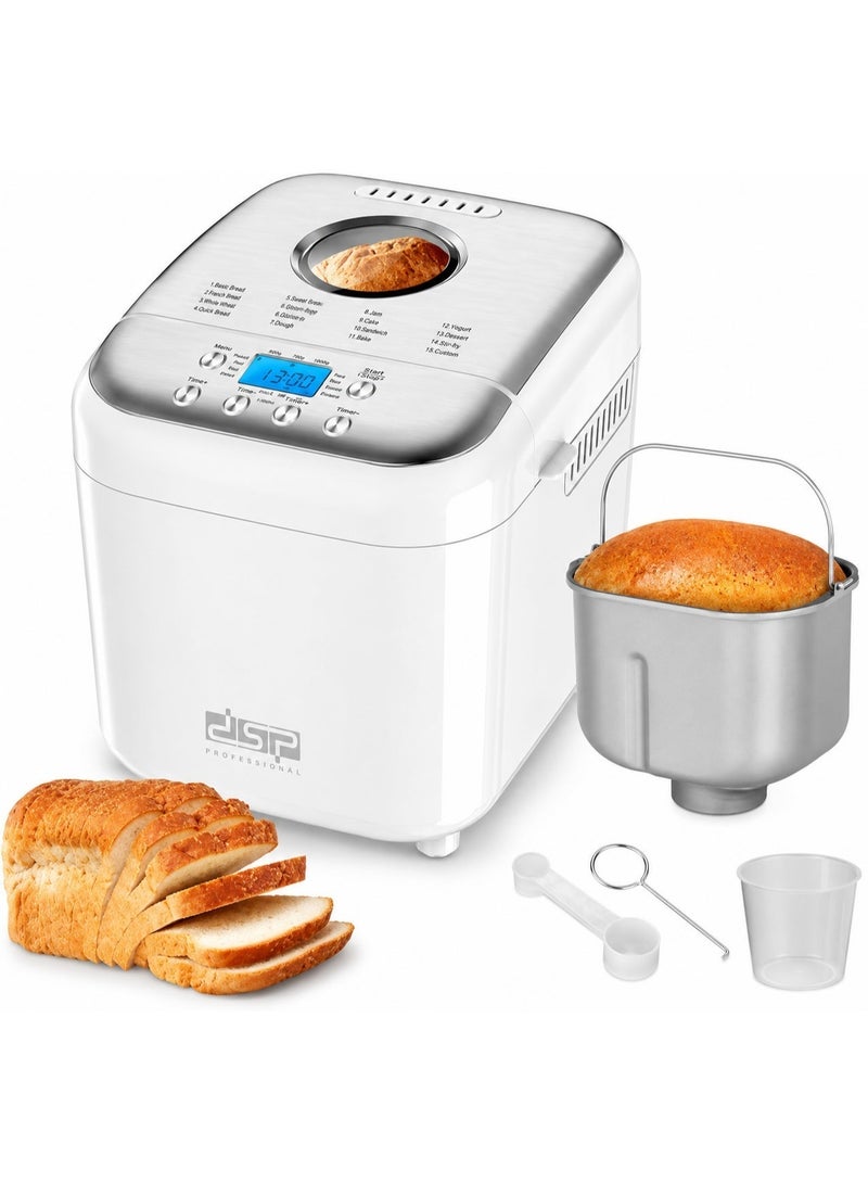 DSB Bread Maker 600W AC Motor Low Noise Bread Size:500g/750g/1000g Stainless Steel Lid - Image 2