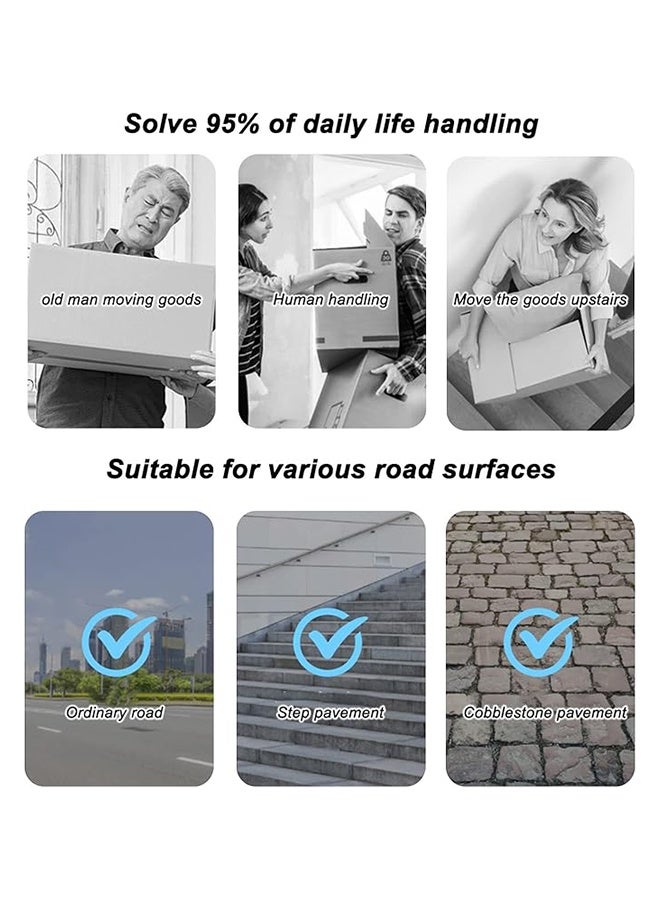 Joybos Silent Cart, Foldable, Silent Wheels, Transport Cart with Safety Rope, Household Cart, Indoor and Outdoor Use, Agriculture, Transportation, Handling, Shopping, Suitable for Home and Car - Image 4