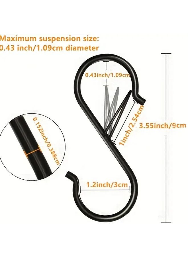 8pcs Heavy Duty S Hooks Spring Buckle Wall Mounted No Drill Installation - Image 4