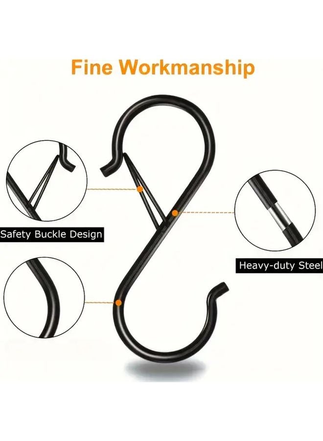 8pcs Heavy Duty S Hooks Spring Buckle Wall Mounted No Drill Installation - Image 5